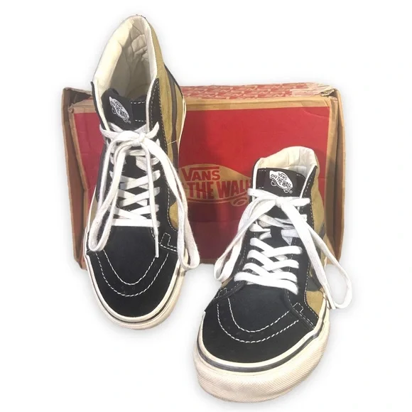 VANS SK8-HI Reissue (Vintage) Black/Olive Suede Women Sz 8 / Men Sz 6.5 - Picture 3 of 9